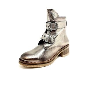 NWOB Eric Michael Gold Justina Buckle Ankle Boots, Current/Sold Out, US 7.5